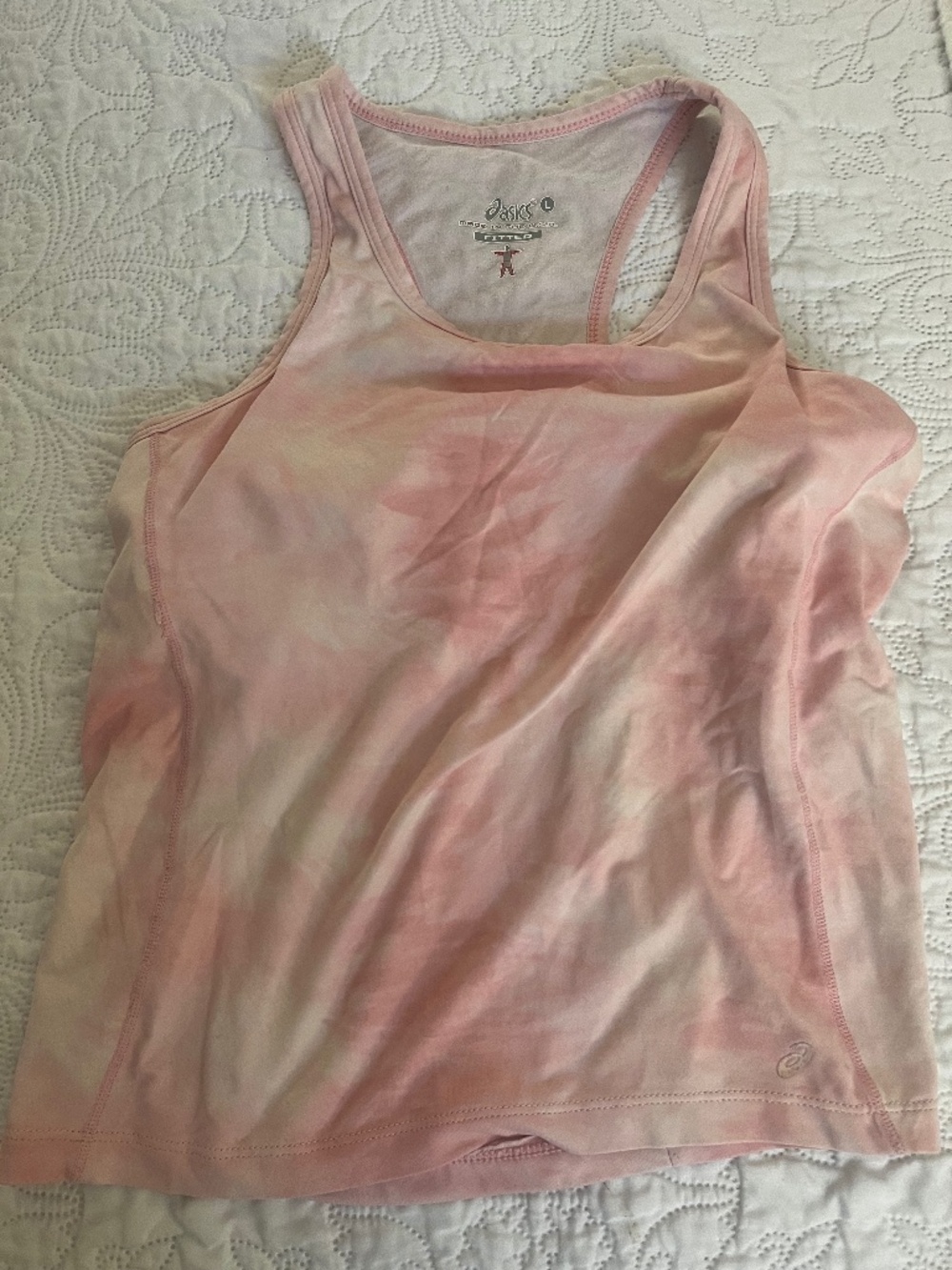 Asics top pink size large shelf bra